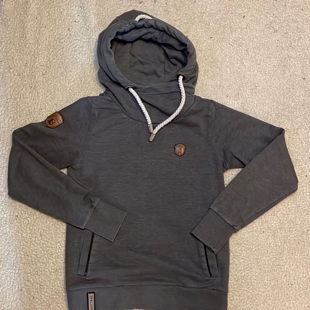 Naketano Gray Hoodie Sweatshirt Medium